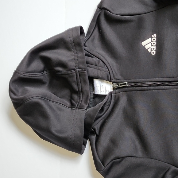 Adidas Kids Essential Black 3 Stripe Tracksuit Top - Picture 4 of 8